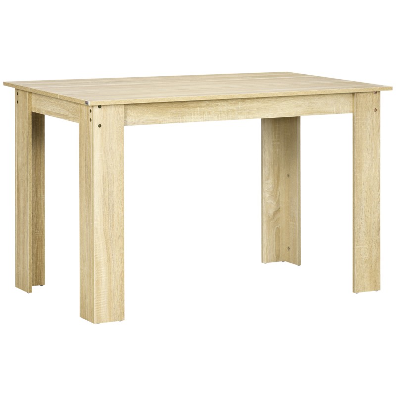 Mesa de Comedor para 4-6 Personas Rectangular de Melamina de Madera y Estilo Moderno 120x69x75 cm Roble
