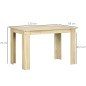 Mesa de Comedor para 4-6 Personas Rectangular de Melamina de Madera y Estilo Moderno 120x69x75 cm Roble