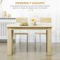 Mesa de Comedor para 4-6 Personas Rectangular de Melamina de Madera y Estilo Moderno 120x69x75 cm Roble