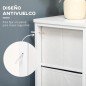 Cómoda de Dormitorio de Estilo Cannage Bohemio con 5 Cajones de Tela Plegables para Entrada Salón 62x30x126,5 cm Blanco Cómoda de Dormitorio de Estilo Cannage Bohemio con 5 Cajones de Tela Plegables para Entrada Salón 62x30x126,5 cm Blanco