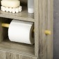 Portarrollos de Papel Higiénico con Armario para Baño con Estante Interior Ajustable 23x18x100 cm Gris
