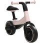 Bicicleta sin Pedales para Niños de +18 Meses Triciclo Infantil con Sillín Ajustable en 30-36,5 cm 66,5x34x46,5 cm Rosa