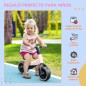 Bicicleta sin Pedales para Niños de +18 Meses Triciclo Infantil con Sillín Ajustable en 30-36,5 cm 66,5x34x46,5 cm Rosa