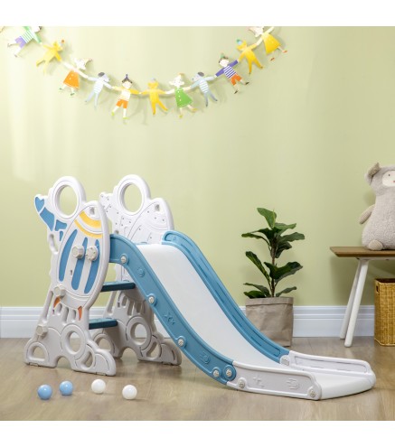 Tobogán Infantil para Niños de 18-36 Meses con 3 Escalones Antideslizantes para Interior Exterior 157x46,5x80 cm Gris