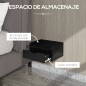 Set de 2 Mesitas de Noche de Pared Mesillas Flotantes con 1 Cajón para Dormitorio Habitación 40x30x19,5 cm Negro