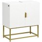 Mueble para Debajo del Lavabo Moderno Armario Bajo con 2 Puertas y Patas de Acero 60x30x65 cm Blanco y Dorado Mueble para Debajo del Lavabo Moderno Armario Bajo con 2 Puertas y Patas de Acero 60x30x65 cm Blanco y Dorado