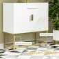 Mueble para Debajo del Lavabo Moderno Armario Bajo con 2 Puertas y Patas de Acero 60x30x65 cm Blanco y Dorado