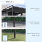 Pérgola de Pared para Exterior con Techo Retráctil para Patio Terraza Jardín 390x290x220 cm Gris Oscuro