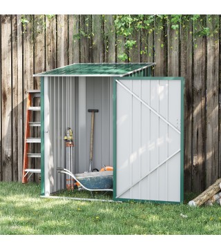 Caseta de Jardín Metálica 0,92 m² 100x103x160 cm con 1 Puerta y Cerradura para Almacenamiento de Herramientas Verde