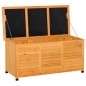 Baúl de Madera Exterior Caja de Almacenamiento de Jardín con Tapa Abrible y Diseño Persiana 127x56x60 cm Natural