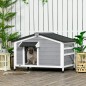 Caseta de Madera para Perros Casita para Mascotas con Techo Asfáltico y Base Extraíble 97x72x65 cm Gris