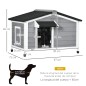 Caseta de Madera para Perros Casita para Mascotas con Techo Asfáltico y Base Extraíble 97x72x65 cm Gris