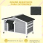 Caseta de Madera para Perros Casita para Mascotas con Techo Asfáltico y Base Extraíble 97x72x65 cm Gris