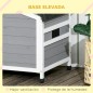 Caseta de Madera para Perros Casita para Mascotas con Techo Asfáltico y Base Extraíble 97x72x65 cm Gris
