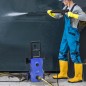 Hidrolimpiadora 1600W Caudal 432 L/h Bomba de Aluminio Presión de 130 Bar Manguera 6m Incluye Cepillo 23.5x27x68 cm Azul