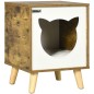 Caseta de Madera para Gatos Casa para Gatos Interior con Cojín Lavable y Patas Elevadas 34x34x44,5 cm Marrón