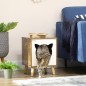 Caseta de Madera para Gatos Casa para Gatos Interior con Cojín Lavable y Patas Elevadas 34x34x44,5 cm Marrón
