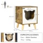 Caseta de Madera para Gatos Casa para Gatos Interior con Cojín Lavable y Patas Elevadas 34x34x44,5 cm Marrón