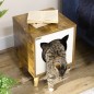 Caseta de Madera para Gatos Casa para Gatos Interior con Cojín Lavable y Patas Elevadas 34x34x44,5 cm Marrón