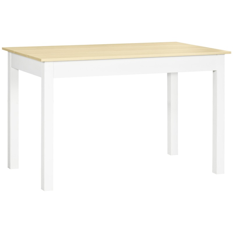 Mesa para 4-6 Personas para Comedor Cocina Salón de Melamina de Madera de Estilo Moderno 119x70x75 cm Roble y Blanco