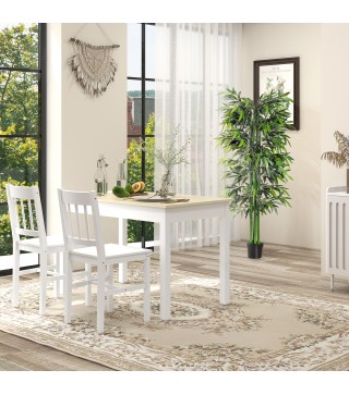 Mesa para 4-6 Personas para Comedor Cocina Salón de Melamina de Madera de Estilo Moderno 119x70x75 cm Roble y Blanco