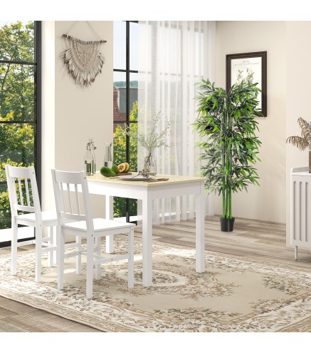 Mesa para 4-6 Personas para Comedor Cocina Salón de Melamina de Madera de Estilo Moderno 119x70x75 cm Roble y Blanco