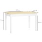 Mesa para 4-6 Personas para Comedor Cocina Salón de Melamina de Madera de Estilo Moderno 119x70x75 cm Roble y Blanco