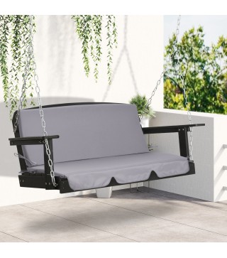 Cojín para Balancín de 2 Piezas Cojín de Asiento y Respaldo para Jardín Terraza Exterior130x45x5 cm Gris