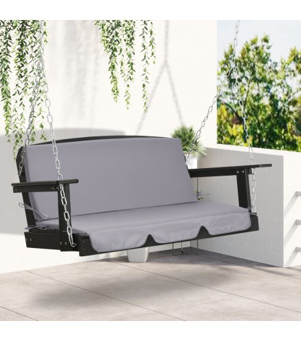Cojín para Balancín de 2 Piezas Cojín de Asiento y Respaldo para Jardín Terraza Exterior130x45x5 cm Gris