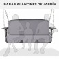 Cojín para Balancín de 2 Piezas Cojín de Asiento y Respaldo para Jardín Terraza Exterior130x45x5 cm Gris