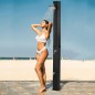 Ducha Solar de Jardín 40L con Cabezal de Ducha Grifo Agua Caliente hasta 60℃ para Piscina Patio 19x20x217 cm Negro