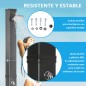 Ducha Solar de Jardín 40L con Cabezal de Ducha Grifo Agua Caliente hasta 60℃ para Piscina Patio 19x20x217 cm Negro