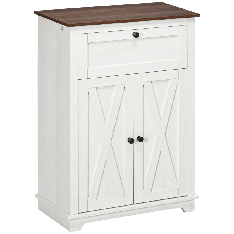Aparador para Salón Armario de Almacenamiento con Puertas Dobles Cajón y Estante Ajustable 60x30x87,4 cm Blanco Aparador para Salón Armario de Almacenamiento con Puertas Dobles Cajón y Estante Ajustable 60x30x87,4 cm Blanco