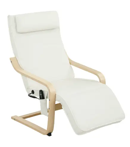 Sillón Salón con Masaje y Calefacción de Lino Reposapiés Ajustable Respaldo Alto Reposacabezas Control Remoto Bolsillo