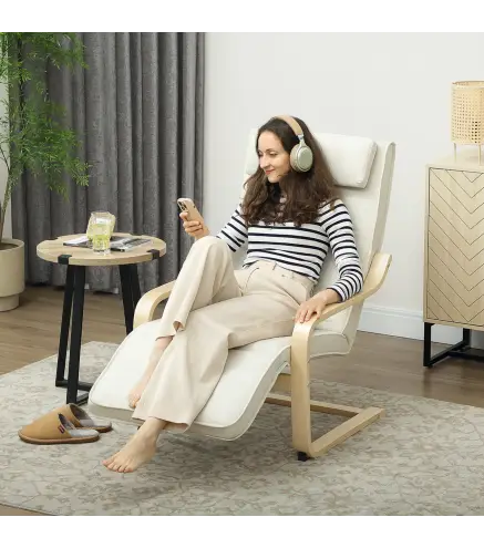 Sillón Salón con Masaje y Calefacción de Lino Reposapiés Ajustable Respaldo Alto Reposacabezas Control Remoto Bolsillo