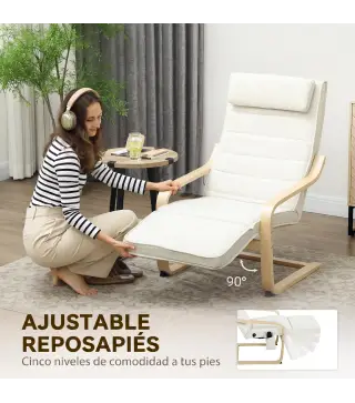 Sillón Salón con Masaje y Calefacción de Lino Reposapiés Ajustable Respaldo Alto Reposacabezas Control Remoto Bolsillo