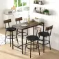 Juego de Mesa Alta de Bar y 4 Taburetes Asientos Tapizados en PU con Respaldo y Reposapiés Marrón Juego de Mesa Alta de Bar y 4 Taburetes Asientos Tapizados en PU con Respaldo y Reposapiés Marrón