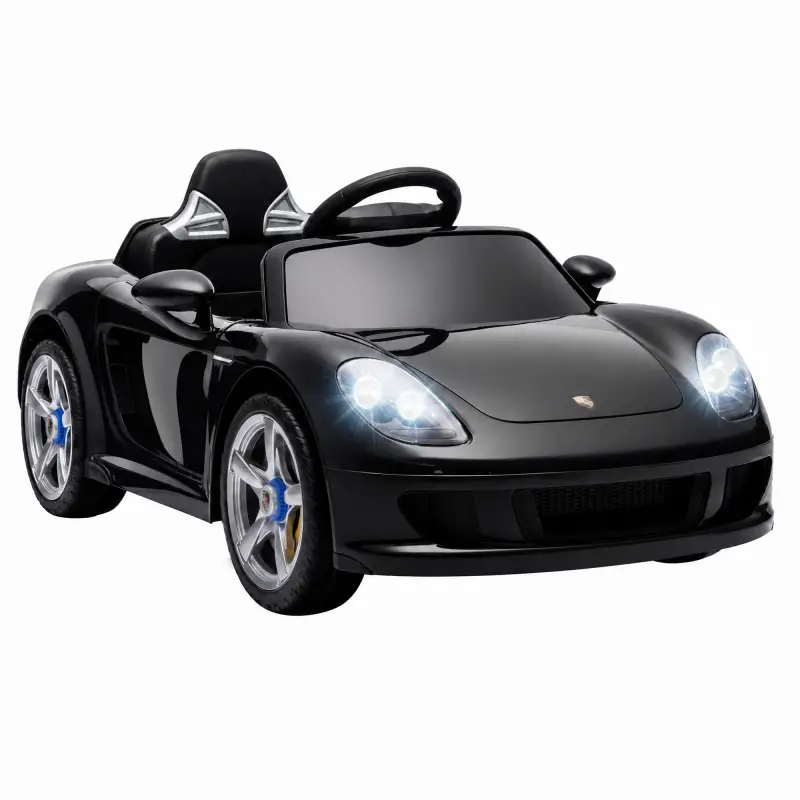 Coche Eléctrico Niños Licencia Porsche Carrera GT 12V Mando a Distancia 2,4 G 2 Motores Suspensión Arranque Suave Negro