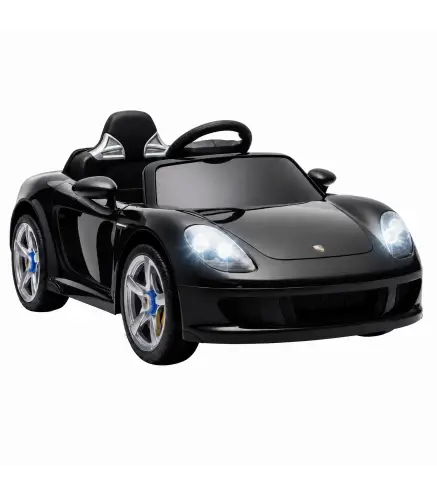 Coche Eléctrico Niños Licencia Porsche Carrera GT 12V Mando a Distancia 2,4 G 2 Motores Suspensión Arranque Suave Negro