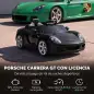 Coche Eléctrico Niños Licencia Porsche Carrera GT 12V Mando a Distancia 2,4 G 2 Motores Suspensión Arranque Suave Negro