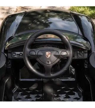 Coche Eléctrico Niños Licencia Porsche Carrera GT 12V Mando a Distancia 2,4 G 2 Motores Suspensión Arranque Suave Negro