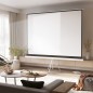 Pantalla de Proyector Manual 120 Pulgadas Pantalla de Proyección Formato 4:3 con Altura Ajustable 244x183 cm Blanco