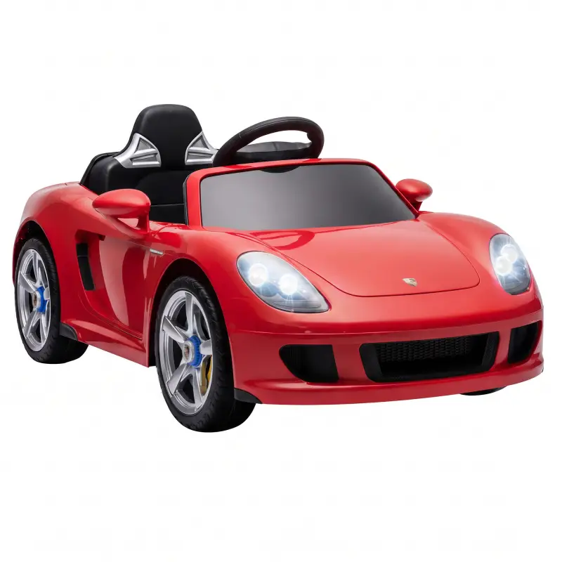 Coche Eléctrico Niños Licencia Porsche Carrera GT 12V Mando a Distancia 2,4 G 2 Motores Suspensión Arranque Suave Rojo