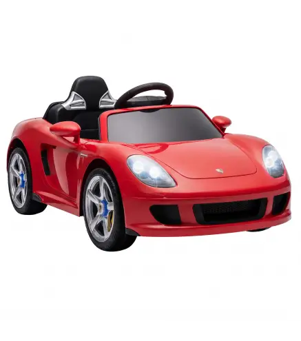 Coche Eléctrico Niños Licencia Porsche Carrera GT 12V Mando a Distancia 2,4 G 2 Motores Suspensión Arranque Suave Rojo