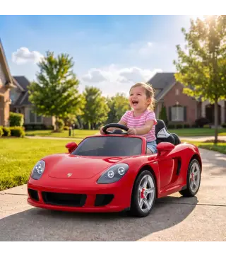 Coche Eléctrico Niños Licencia Porsche Carrera GT 12V Mando a Distancia 2,4 G 2 Motores Suspensión Arranque Suave Rojo
