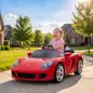 Coche Eléctrico Niños Licencia Porsche Carrera GT 12V Mando a Distancia 2,4 G 2 Motores Suspensión Arranque Suave Rojo