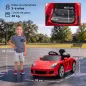 Coche Eléctrico Niños Licencia Porsche Carrera GT 12V Mando a Distancia 2,4 G 2 Motores Suspensión Arranque Suave Rojo