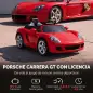 Coche Eléctrico Niños Licencia Porsche Carrera GT 12V Mando a Distancia 2,4 G 2 Motores Suspensión Arranque Suave Rojo