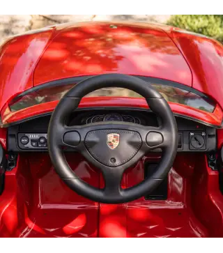 Coche Eléctrico Niños Licencia Porsche Carrera GT 12V Mando a Distancia 2,4 G 2 Motores Suspensión Arranque Suave Rojo