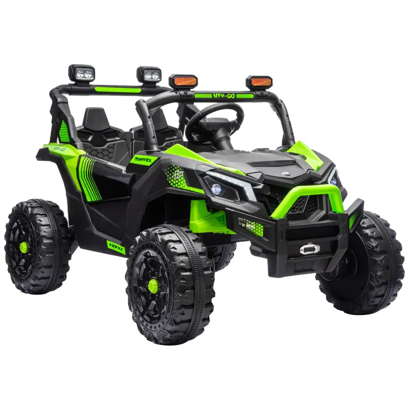 Coche Eléctrico Niños 2 Plazas UTV 24V 2 Motores Batería Litio Control Remoto Suspensión Arranque Suave 3-8 Años Verde Coche Eléctrico Niños 2 Plazas UTV 24V 2 Motores Batería Litio Control Remoto Suspensión Arranque Suave 3-8 Años Verde